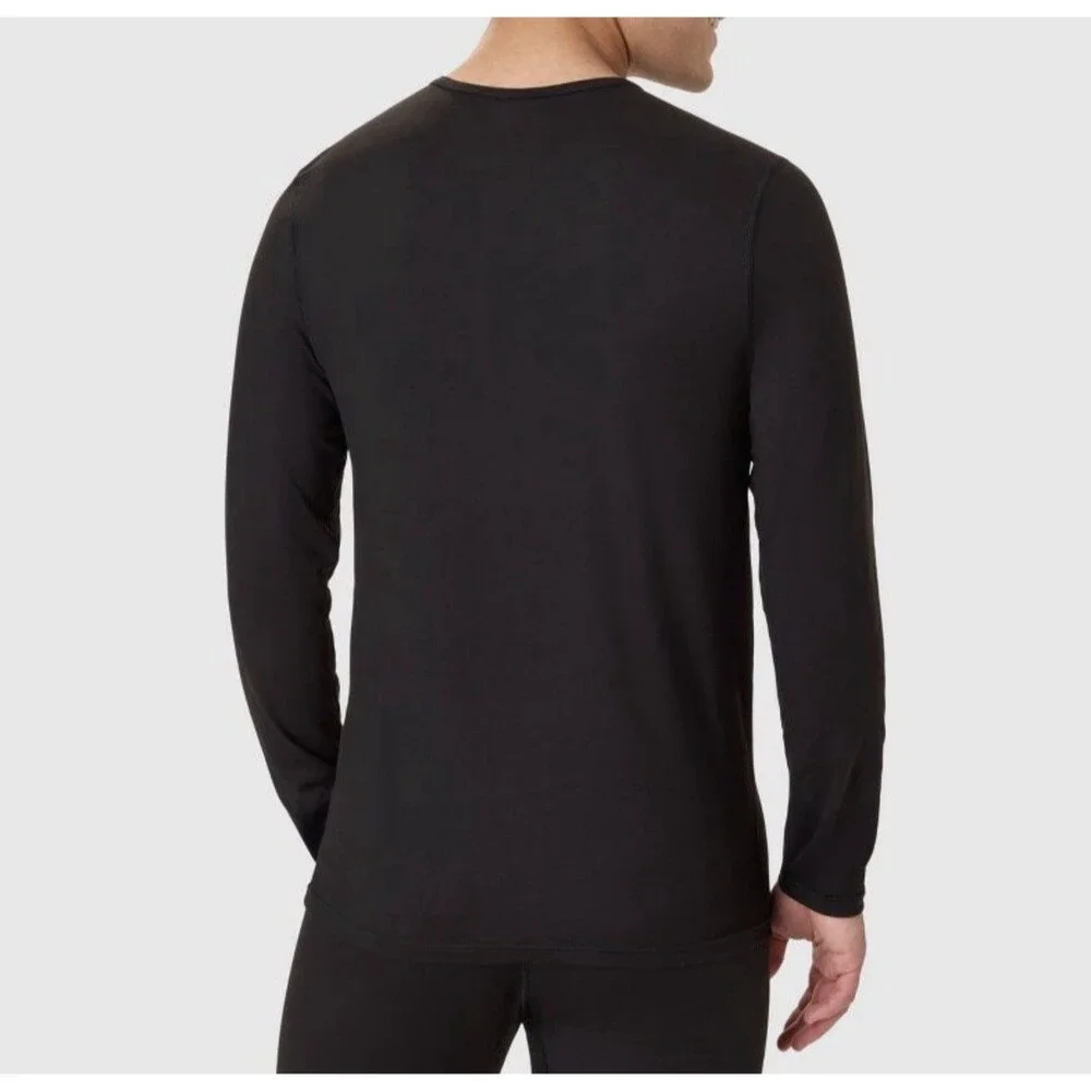 NWT Lot Of 2 Hanes Men's Thermal Long Sleeve Performance Top Black Med Baselayer - Picture 5 of 7